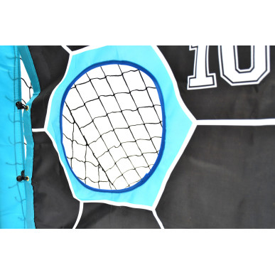 2in1 Pop-Up football goal with target net. Quick setup, lightweight, durable, includes carry bag.