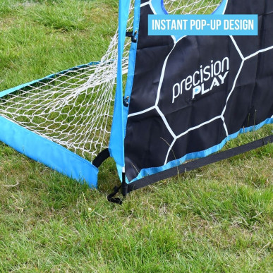 2in1 Pop-Up football goal with target net. Quick setup, lightweight, durable, includes carry bag.